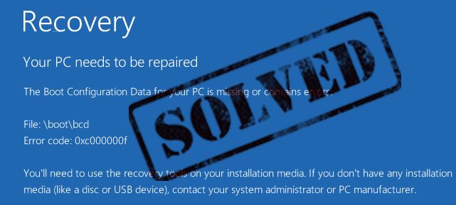your pc needs to be repaired windows 8